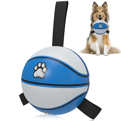 HETOO Hundeball, Basketball-Spielzeug – Hundebälle mit Riemen, Hundespielzeug zum Tauziehen, Wasserspielzeug, Poolspielzeug für kleine und mittelgroße Hunde, Geburtstag (15,2 cm) von HETOO