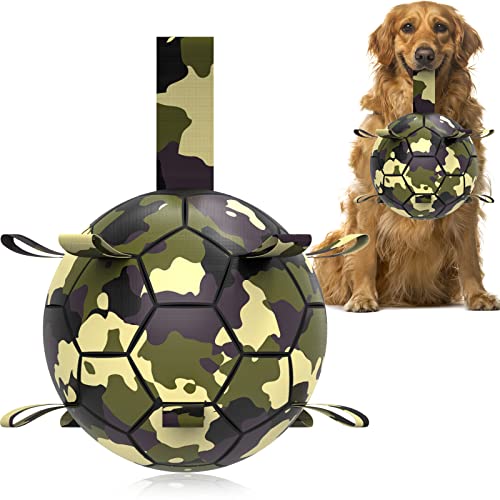 Hundespielzeug, Fußball mit Greiflaschen, interaktives Hundespielzeug zum Tauziehen, Hunde-Wasserspielzeug, langlebige Hundebälle für kleine und mittelgroße Hunde (15,2 cm) von HETOO