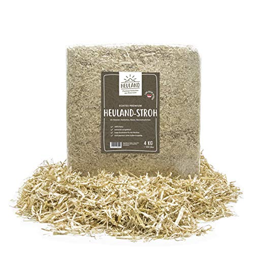 HEULAND® Einstreu für Kleintiere und Nager wie Kaninchen Hamster Meerschweinchen Stroh Hamsterstreu Streu Staubfrei (4 Kilo) von HEULAND