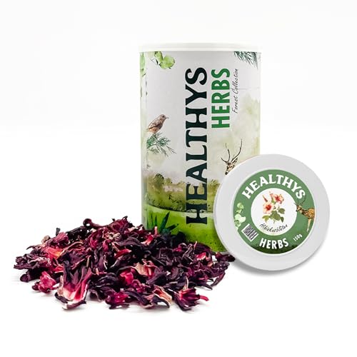 HEULAND® Healthys - Hibiskusblüten 150g - hochwertiges Ergänzungsfutter für Kaninchen, Meerschweinchen, Hamster, Nager - artgerechtes Futter mit vielen Vitaminen & Nährstoffen. von HEULAND