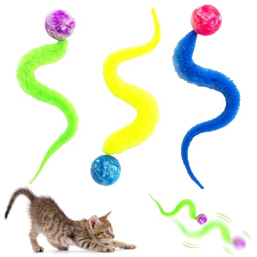 HEWJYDE 3pc Wiggly Ball Katze Katzen wackelball für typisierter wackelbälle Balls Interaktiver Wackelball Katzen - Robuster Spielball stundenlangen Spielspaß von HEWJYDE