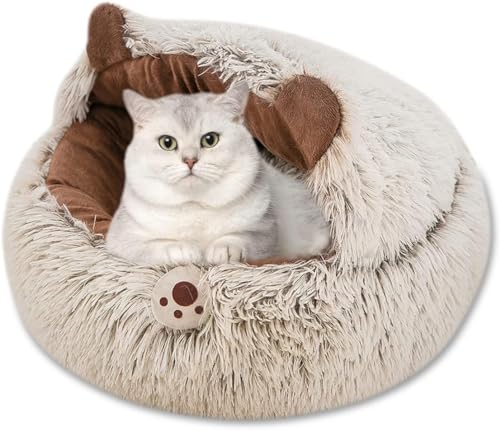 Hundebett, Weiches Katzenhöhlenbett Für Guten Halt, Bequemes Haustierhöhlenbett Mit Abnehmbarem Kissen, Waschbares Hundebett (Color : A, Size : 50cm) von HEXEH