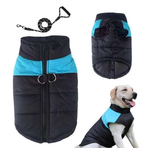 Hundemantel Winter Hundejacke Hundegeschirr Mantel Welpenmantel Jacke Weste Kleidung Kleines Hundegeschirr wasserdichte Hundemäntel Für Kleine Mittelgroße Hunde (Color : B, Size : L) von HEXEH