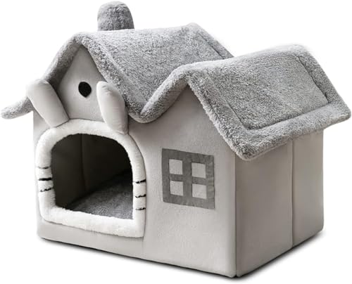 Katzenhaus, Cartoon Süßes Kamin-Katzenhaus, Süßes Katzenhöhlenbett, Kamin-Katzenhäuser for Hauskatzen, Weiches Und Warmes Hundebett (Color : B, Size : L) von HEXEH