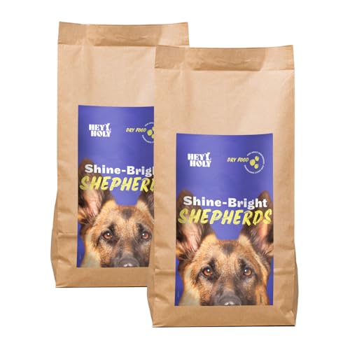 HEY HOLY Premium Trockenfutter für Schäferhunde 100% getreidefrei | 14kg Hundefutter für ausgewachsene Schäferhunde mit Ente | Hochverträglich aus natürlichen Zutaten von HEY HOLY