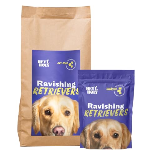 HEY HOLY Set 7 kg Trockenfutter & 1 x 200 g Snacks für Retriever 100% getreidefrei | Hundefutter & Leckerlis für ausgewachsene Retriever mit Lamm | Hochverträglich aus natürlichene Zutaten von HEY HOLY