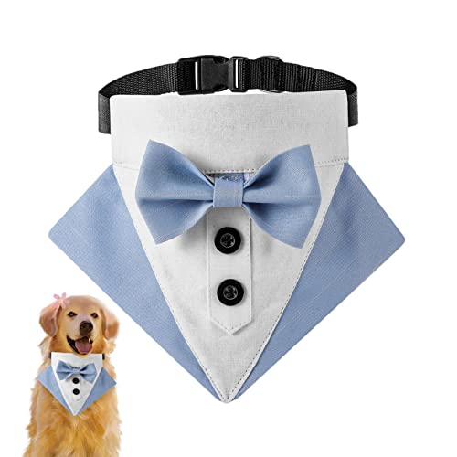 HEYCE Bandana für Hunde - Haustier-Hochzeitsbandana verstellbar - Bandana-Halsband für Hochzeiten, Hundehalsband mit Fliege für kleine, mittelgroße Hundekostü e von HEYCE