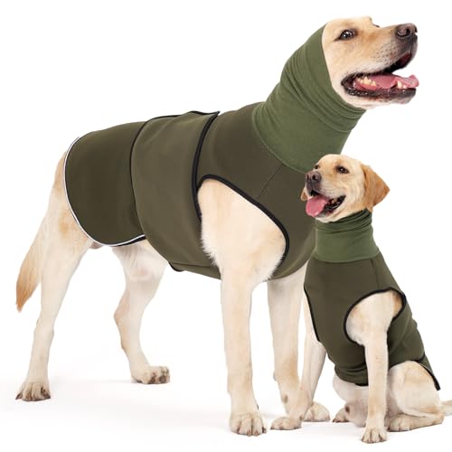 HEYWEAN Hundemantel mit beruhigender Kapuze und Ohrenschutz Anti Stress Weste Hund Beruhigungsweste Hund Rollkragen für Hunde Angst Beruhigungsjacke für Hunde Calmingshirt mit reflektierenden Streifen von HEYWEAN