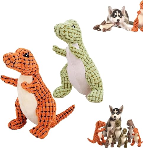 Bissfester robuster Dino, Dotmalls Unzerstörbarer robuster Dino, unzerstörbares Quietschspielzeug for Hunde (Color : 2PCS-B) von HEdir