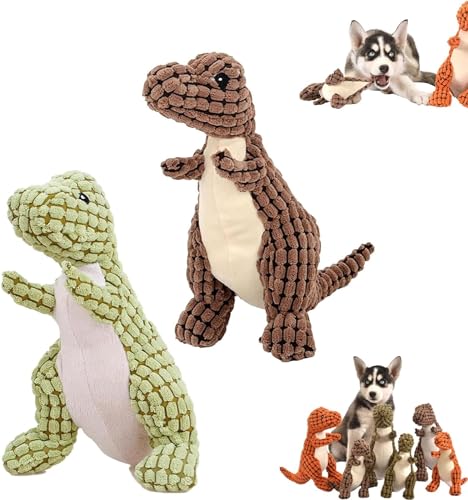 Bissfester robuster Dino, Dotmalls Unzerstörbarer robuster Dino, unzerstörbares Quietschspielzeug for Hunde (Color : 2pcs-A) von HEdir