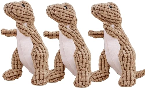 HEdir Bissfester robuster Dino, großes Hundespielzeug, langlebiges interaktives Robustdino-Hundespielzeug, unzerstörbarer robuster Dino (Color : Brown) von HEdir