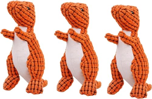 HEdir Bissfester robuster Dino, großes Hundespielzeug, langlebiges interaktives Robustdino-Hundespielzeug, unzerstörbarer robuster Dino (Color : Orange) von HEdir