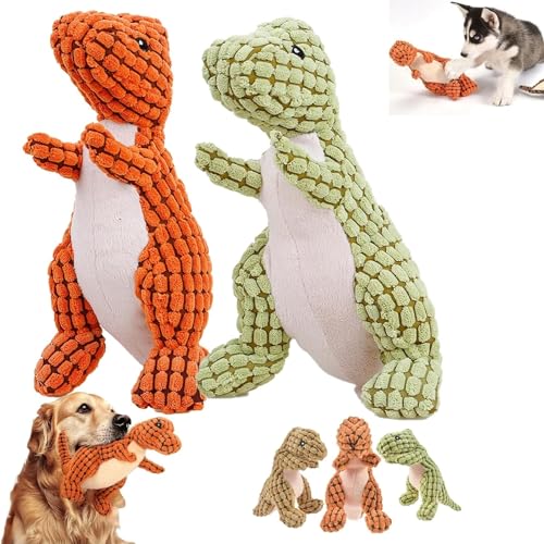 Unzerstörbarer robuster Dino-Hund, Starkes Plüsch-Quietschspielzeug, ausgestopftes Hundespielzeug, Plüsch-Hundespielzeug, robuste Hunde (Color : 2PCS-C) von HEdir