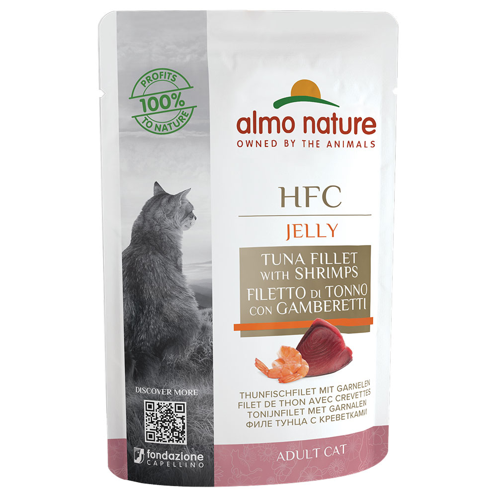 Almo Nature HFC Jelly Pouch 6 x 55 g - Thunfischfilet mit Garnelen von Almo Nature HFC