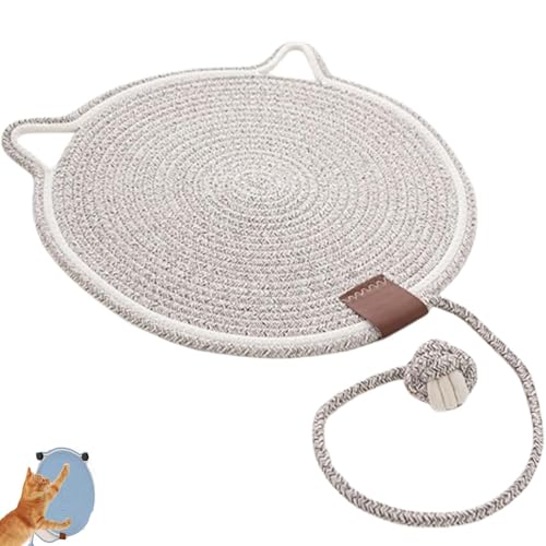 Celery Pets Dual Scratching Pad, Katzenkratzpad aus natürlichem Baumwollseil, großes Katzenbett, Katzenkratzpad mit Katzenspielzeug (43cm,Grey) von HFDHD