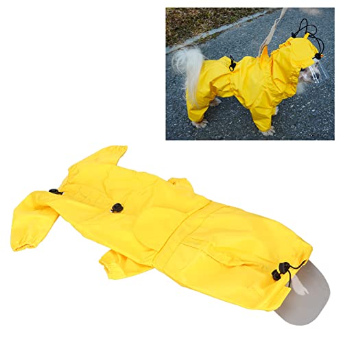 Hunde-Regenmantel mit Kapuze, Winddichte, Verstellbare Haustierkleidung mit Reflektierendem Streifen, Atmungsaktive Haustier-Regenjacke, Faltbarer Hunde-Regenponcho für(4.4x2.5cm / 1.73x0.98in) von HFEHSKJ