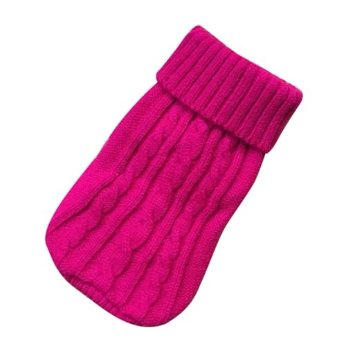 Hund Katze Kleidung Winter Herbst Warme Katze Strickpullover Pullover Welpen Mantel Kleidung Pullover Strick Kätzchen Kleidung (Hot Pink, L) von HFENGKG