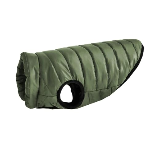 Warme Haustier Hund Weste Jacke Herbst Winter Hundekleidung für kleine mittelgroße Hunde Katzen Mantel (Grün, 2XL) von HFENGKG