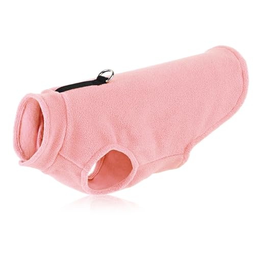 Weiche Hundekleidung Weste Warme Welpen Hunde Weste Haustier Winter Kleidung Jacke Hundepullover Kleine Mittlere Hunde Outfit (Rosa, L) von HFENGKG