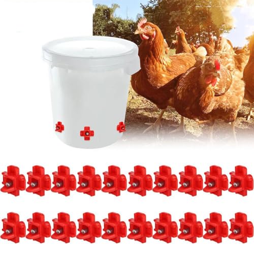Horizontale Hühner-Wassernippel, automatische Geflügel-Bewässerungsnippel, horizontale Seitenmontage, Hühner-Bewässerungsnippel für Geflügel, Wassersysteme, Tränke für Huhn oder Wachteln (20 Stück) von HFLWYWD