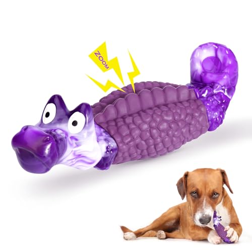 HGB Quietschendes Hundespielzeug für aggressive Kauer, Alligator, robust, unzerstörbar, für große und mittelgroße Hunde, interaktives Hundespielzeug, um sie zu beschäftigen, Kauspielzeug für von HGB