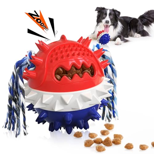 HGB Hundespielzeug, langlebig, quietschendes Hundespielzeug, um sie mit Leckerli-Dosierung und Zahnreinigung zu beschäftigen, großes Kauspielzeug für große und mittelgroße Rassen von HGB