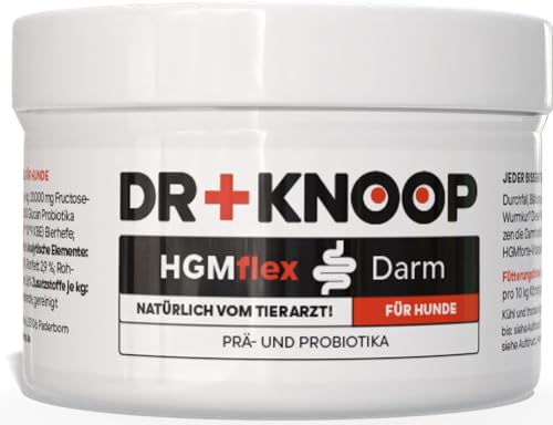 Darmpulver Hund mit Probiotika und Präbiotika, 90 g – weicher oder schleimiger KOT – Darmsanierung Hund Darmflora aufbauen - Tierarzt Dr. Knoop - Keine Tabletten, Snacks oder Pellets von HGM