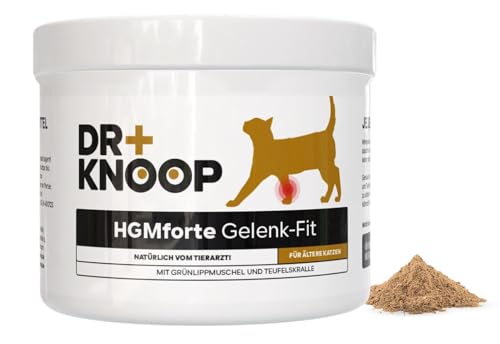 HGM Teufelskralle Grünlippmuschel Katze Glucosamin, 220 g - Gelenkpulver speziell für die alte Katze - Anders als Gelenktabletten - Grünlippmuschelpulver von Tierarzt Dr. Knoop von HGM