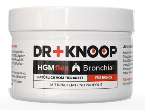 Bronchial Pulver Hund - häufig Frosch im Hals, röcheln, für freie Atemwege Atemfunktion Hund - 75 g - Alternative zum Hustensaft Hund - HGMflexBronchial von Tierarzt Dr. Knoop von HGM