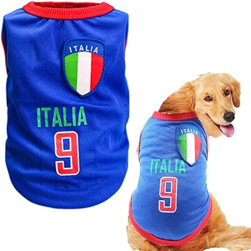 HGMOMO Hunde-T-Shirts Haustier-Kühlweste Sommer Mesh Atmungsaktiv Ärmellos Modische Kleidung für Katzen Kleine Mittel Große Hunde (5X-Large, Italien9) von HGMOMO