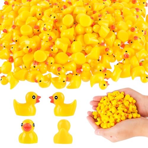 150 Stück Mini Enten Harz, Gelb Kleine Enten Mini Resin Ducks Figuren Deko für Aquarium Miniaturgarten Puppenhaus Handwerk Landschaftsgärten, Bonsai, Fischbecken von HGRGHH