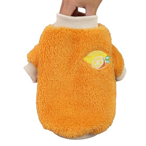 HGRYNDRO Hundebekleidung Plüsch Haustier Winter Kleidung Süßes Obstmuster Verdickte Warme Hundeweste Kleine Mittelgroße Hunde Weicher Winterpuppen-orange-2xl von HGRYNDRO