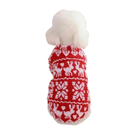 HGRYNDRO Hundebekleidung Weihnachtshunde Kleidung Weiche Haustierkleidung Für Kleine Hunde Katzen Weihnachtspreis Hemd Welpe Hunde Kostüm Chihuahua Yorkies-rot-2xl von HGRYNDRO