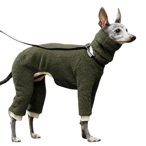 HGRYNDRO Hundebekleidung Winter Jumper Pyjamas Onesie Ganzkörperjacke Mit Beinen Warme Hundekleidung Winddichtem Gemütlicher Overall Outfit-ArmyGreen-XL von HGRYNDRO