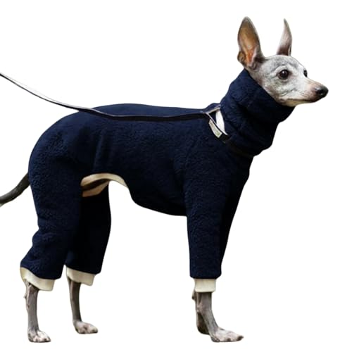 HGRYNDRO Hundebekleidung Winter Jumper Pyjamas Onesie Ganzkörperjacke Mit Beinen Warme Hundekleidung Winddichtem Gemütlicher Overall Outfit-Marineblau-XL von HGRYNDRO