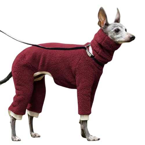 HGRYNDRO Hundebekleidung Winter Jumper Pyjamas Onesie Ganzkörperjacke Mit Beinen Warme Hundekleidung Winddichtem Gemütlicher Overall Outfit-Rotwein-XL von HGRYNDRO