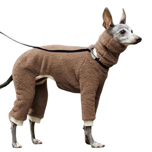 HGRYNDRO Hundebekleidung Winter Jumper Pyjamas Onesie Ganzkörperjacke Mit Beinen Warme Hundekleidung Winddichtem Gemütlicher Overall Outfit-braun-XL von HGRYNDRO