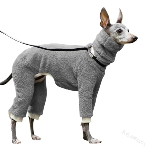 HGRYNDRO Hundebekleidung Winter Jumper Pyjamas Onesie Ganzkörperjacke Mit Beinen Warme Hundekleidung Winddichtem Gemütlicher Overall Outfit-grau-XL von HGRYNDRO