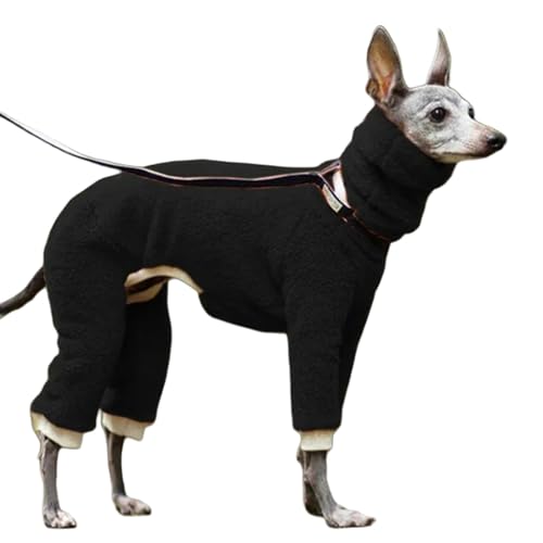 HGRYNDRO Hundebekleidung Winter Jumper Pyjamas Onesie Ganzkörperjacke Mit Beinen Warme Hundekleidung Winddichtem Gemütlicher Overall Outfit-schwarz-XL von HGRYNDRO