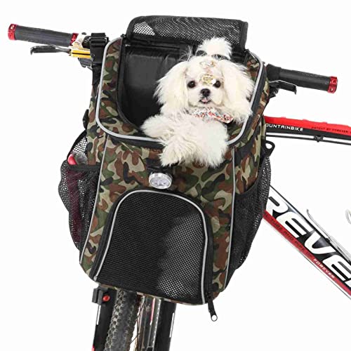 HH-CC 2-in-1-Fahrradkorb für Katzen/Hunde, Haustier-Rucksack für kleine, mittelgroße Welpen, Katzen, geeignet für Reisen, Wandern, Camping,C von HH-CC