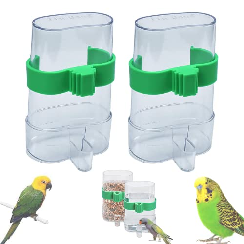 2 Stück Vogeltränke Für Käfig Wasserspender Vogelkäfig Bird Pet Tränke Futterstation Futterspender Vögel Automatischer Für Voliere,wellensittiche, Nymphensittiche, Papageien 8.5×4.5×13cm von HHEETTT