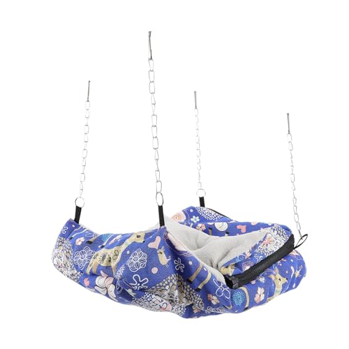 1 Set Squirrel Hammock Nest Hedgehog Bed Hamster Accessories Pet Hanging Squirrel Warm Stuffed Squirrel Small Animal Hammock Pet Sleeping Supply Aluminum Alloy Birdcage Soft (Blue 34.77X24.89cm) von HHOZsafety