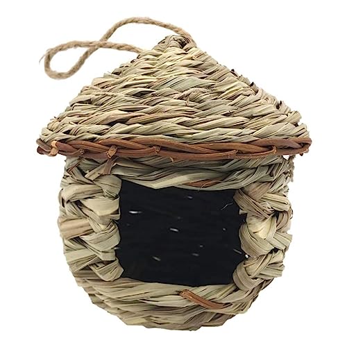 1pc Weaving Bird's Nest for Bird Cage Birdhouse Woven Bird Hanging Bird Outdoor Bird Shelter Bird Resting Place Bird Hut Decorations Bird Cages Straw Birdcage X16 Xuan Feng von HHOZsafety