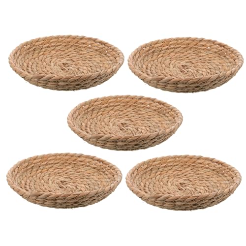 5pcs Hare Hutch Mat Woven Bird Nests Chicken Coop Garden Bird Nest Decor Small Beast Hut Chicken Sleep Nest Hare Cage Accessories Chicken Nest Bed Straw Woven Birds Nest von HHOZsafety