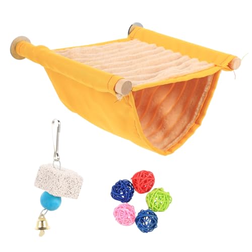 HHOZsafety 1 Set Pet Hammock Warm Hamster Hammock Plush Finch Cage Plush Hammock Parrot Hut Winter Parrot House Bed Parakeet Hammock Parakeet Cage Accessories Cloth Bite The Ball Multicolor von HHOZsafety