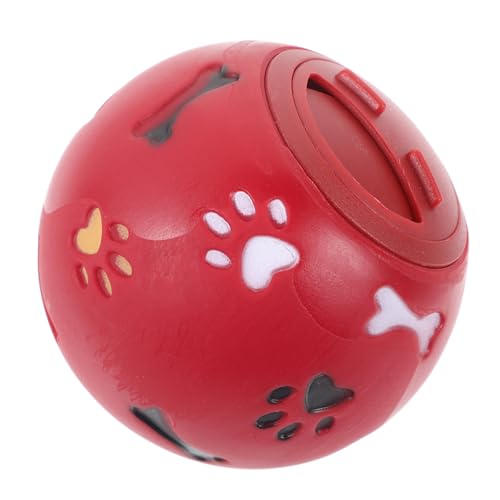 HHOZsafety Trainingsbedarf Hundespielzeug, auslaufender Futterball (rot, 7,5 x 7,5 x 7,5 cm) von HHOZsafety