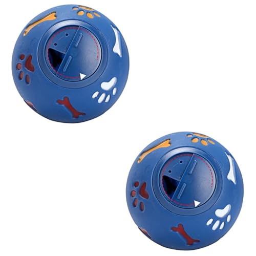 HHOZsafety Trainingsbedarf Hundespielzeug, auslaufendes Futter, Ball (Blau x 2 Stück, 11 x 11 x 11 cm x 2 Stück) von HHOZsafety