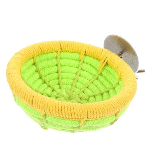 Parrot Weaving Nest Bird Bed Bird Sleeping Birdhouse Decor Pet Habitat House Little Critters Toys Woven Bird Nest Bird Cages for Cockatiels Lovebird Cage Cotton to Weave Warm Nest (Green medium) von HHOZsafety