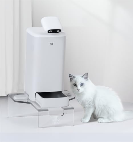 Erhöhter Katzen-Futterspender mit Kristallständer, HHOlove erhöhter Halter für automatische Katzenfutterspender, Tierfutterspender, Regal für Kätzchen, Erwachsene, Katzen, Haustierbedarf zum Schutz von HHOlove