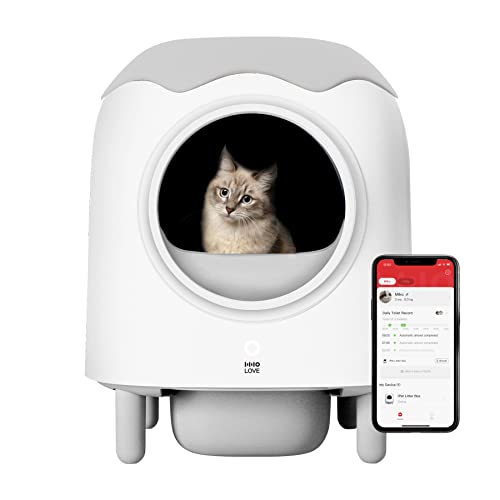 HHOLove Selbstreinigende Katzentoilette, Extra Groß, Automatische Katzenklo App-Steuerung 56L Maximales Fassungsvermögen, für Mehrere Katzen WiFi 2.4G von HHOlove